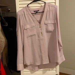 Mauve zipper front Express blouse